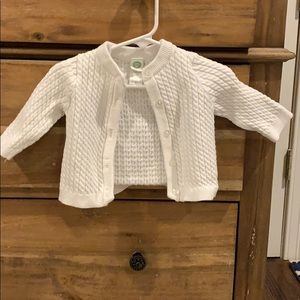 White baby cardigan